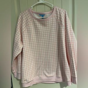 Draper James Natalie Sweatshirt in Light pink Gingham!! New without tags!!